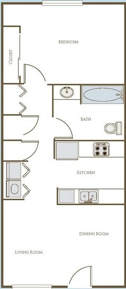 1 bed 1 bath 310 floor plan